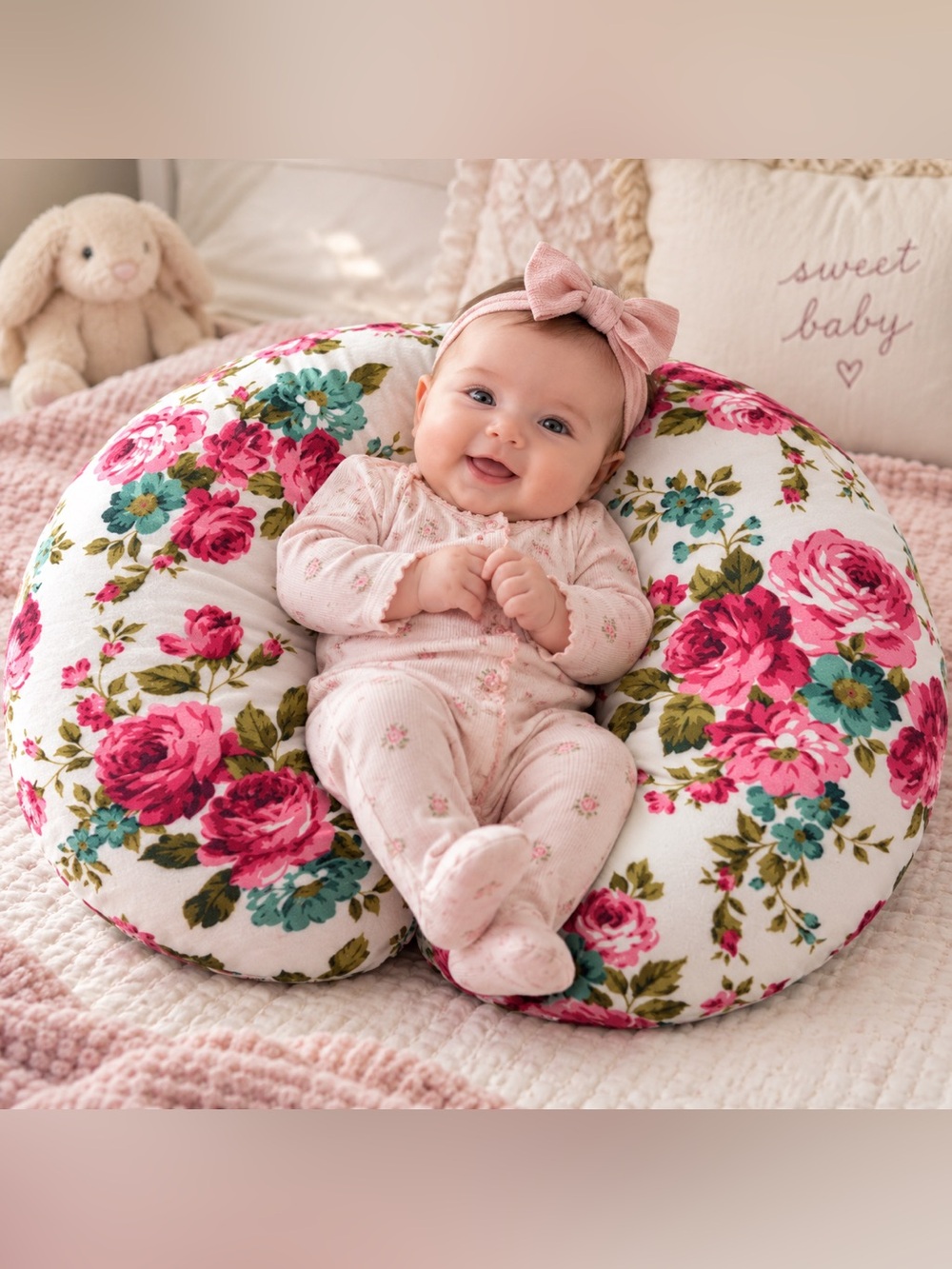 Baby Nurse Nursery Pillow Floral Pillow